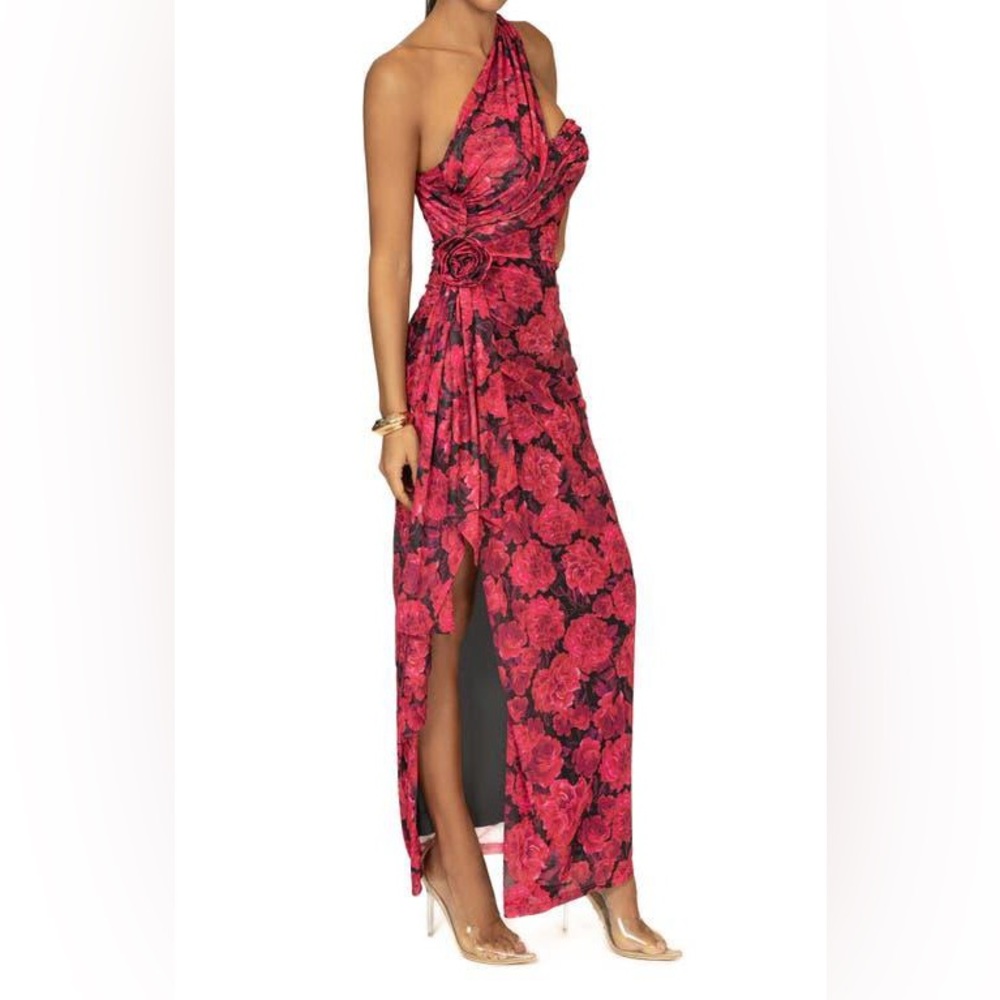 JLUXLABEL One-Shoulder Villa Rosa Floral Maxi Dress (Size XL) - Picture 2 of 7